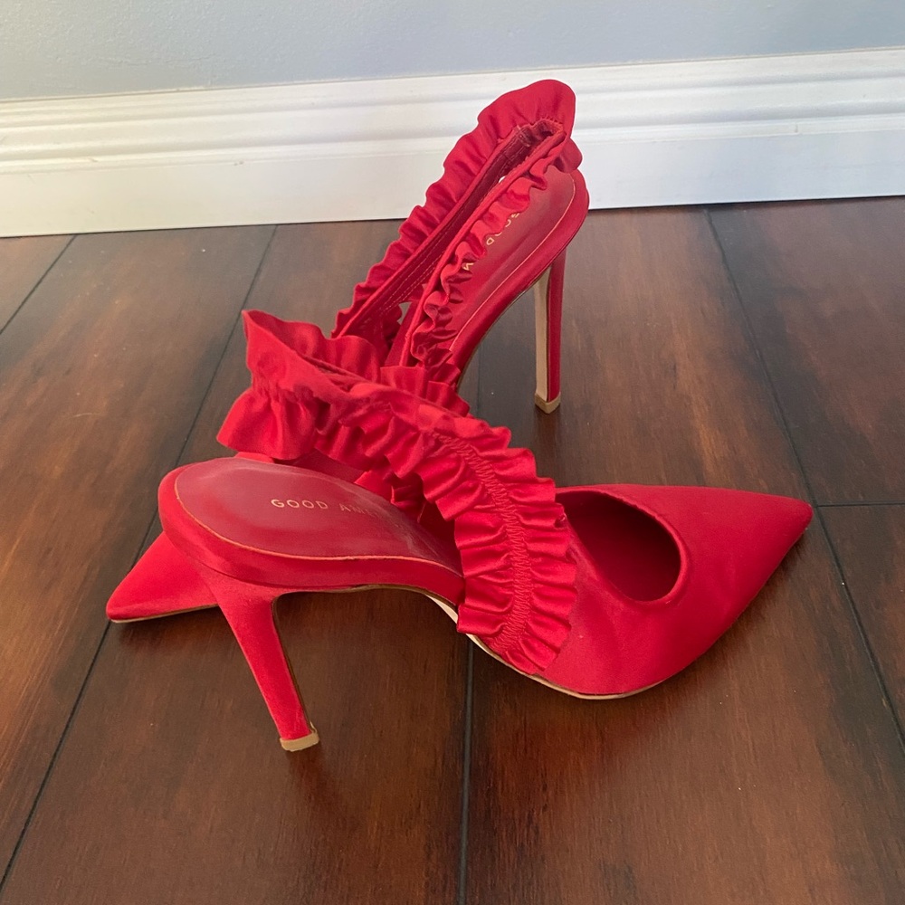 Red Ruffled Stiletto Heels